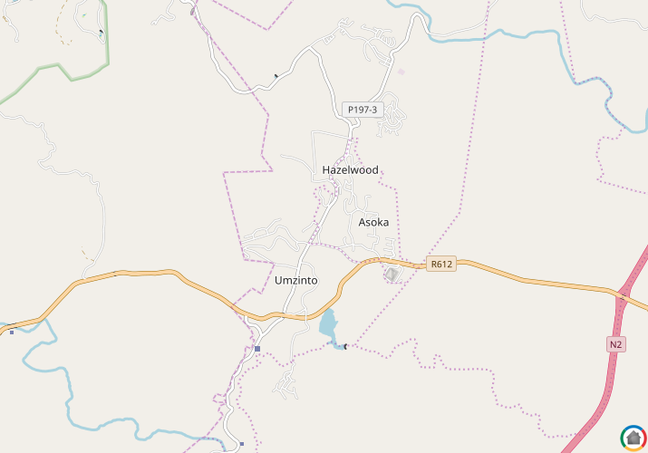 Map location of Umzinto